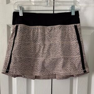 Lululemon Pace Rival Skirt II Dottie Dash Grain Black Sz 4
